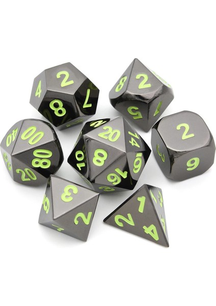 B1 Stili Dnd Rpg Oyunları ve Matematik Öğretimi Için Siyah Krom Metal Zar Siyah Küçük Kese Dahil (Yurt Dışından) fırsatları