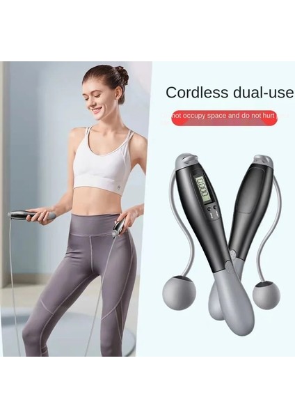 Siyah Yeşil Tarzı Akülü Elektronik Ip Atlama Ipi Gym Fitness Akülü Atlama Akıllı Atlama Ipi LCD Ekranlı Sayma Hızı Atlama Sayacı (Yurt Dışından)
