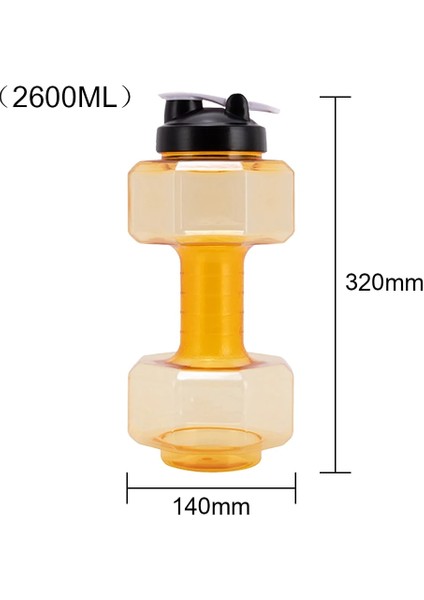 Sarı Stil 2.6 L Su Şişesi Spor Pet Dambıl Şekilli Su Isıtıcısı Outdoor Fitness Bisiklete Binme Kamp Soğuk Su Şişesi Bardak Fitness Dambıl (Yurt Dışından)