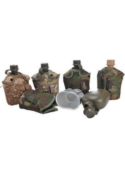 Acu Kamuflaj Stili 1l Ordu Askeri Su Şişesi Kamp Yürüyüş Kantin Kulplu Bardak Açık Tırmanma Yürüyüş Seyahat Için Taşınabilir Pratik Aracı (Yurt Dışından) fırsatları