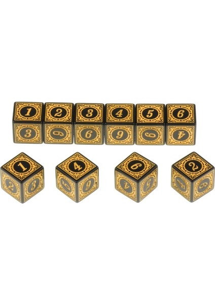 Sarı Stil Masa Tahtası Rol Yapma Oyunu Için 10XÇOK Taraflı Akrilik Zar (Yurt Dışından)