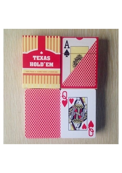 Kırmızı Stil Yeni Varış Kırmızı ve Mavi 1 Adet Poker Bakara Texas Holdem Su Geçirmez Buzlanma Plastik Iskambil Kartları 2.48*3. Yernea (Yurt Dışından)