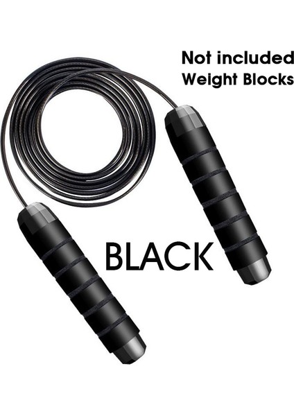 Siyah Stil Dolaşmayan Bilyalı Rulmanlar Hızlı Hızlı Ip Atlama Ipi Crossfit Egzersiz ve Fitness Egzersiz Aletleri Atlama Boyu Unisex Çocuklar (Yurt Dışından)