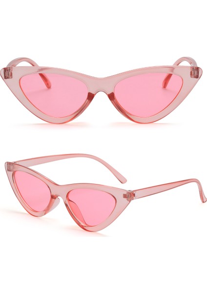 No.17 Stili Yaz Moda Kadınlar Vintage Kedi Göz Güneş Gözlüğü Küçük Çerçeve UV400 Güneş Shades Gözlük Sokak Gözlük Bisiklet Açık Güneş Gözlüğü (Yurt Dışından)