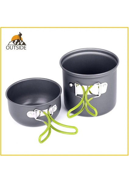 Ultralight Kamp Tencere Gereçleri Dış Mekan Sofra Takımı Seti Yürüyüş Sırt Çantasıyla Seyahat Kamp Sofra Takımı Tencere (Yurt Dışından)