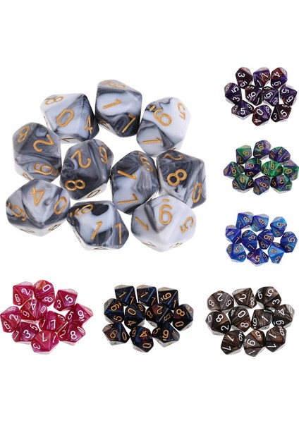 Kırmızı Mavi Tarzı Parti Masa Masa Oyunları Için 10 Adet Zar Seti De Zar D10 Çokyüzlü Zar (Yurt Dışından) modelleri