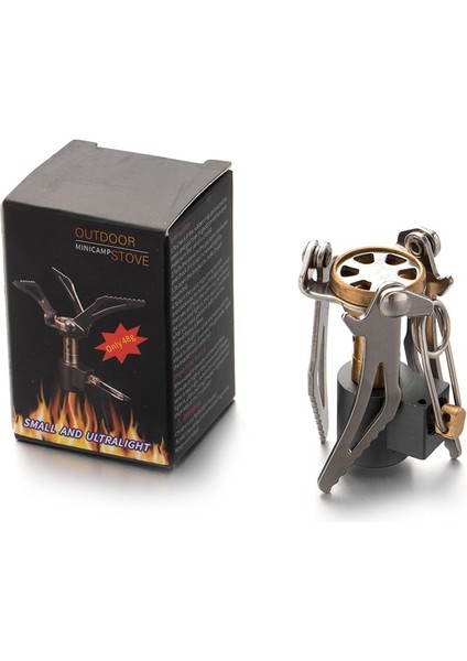 Açık Kamp Katlanabilir Ultra Hafif Mini Gaz Sobası Pişirme 65G Cep Urvival Fırın Bakır Gazlı Bruner Ocak (Yurt Dışından)