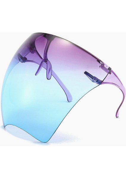 Mor Mavi Tarzı Yeni Koruyucu Sürme Güneş Gözlüğü Faceshield Bisiklet Gözlükleri Kadın Erkek Güneş Gözlüğü Büyük Boy Güvenlik Su Geçirmez Gözlük Maskesi (Yurt Dışından)