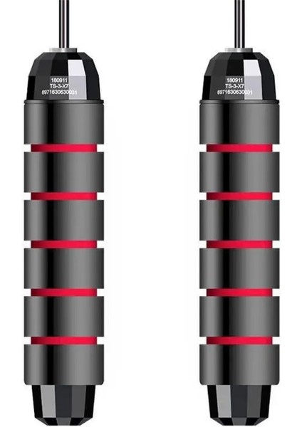 Siyah Kırmızı Stil Atlama Ipi Dolaşmayan Hızlı Hızlı Atlama Ipi Kablosu Bilyalı Rulmanlar ile Çelik Ip Atlama Ipi Gym Fitness Ev Egzersizi (Yurt Dışından)