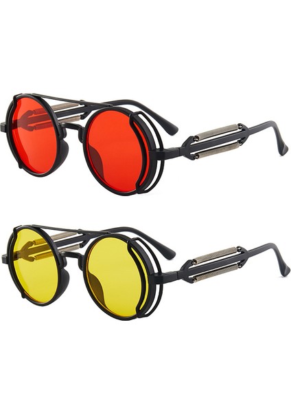 No.1 Tarzı Vintage Punk Tarzı Güneş Gözlüğü Erkekler Retro Yuvarlak Alaşım Çerçeve Kadın Güneş Gözlüğü Renkli Hip-Hop Gözlük Moda Bisiklet Güneş Gözlüğü (Yurt Dışından) modelleri