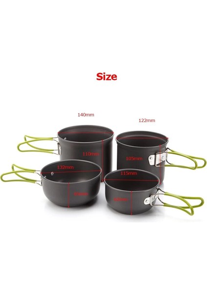 Et Dış Mekan Katlanır Yürüyüş Kamp Sırt Çantasıyla Seyahat Pişirme Yapışmaz Alüminyum Tencere Seti Tencere Kase (Yurt Dışından) fiyatları