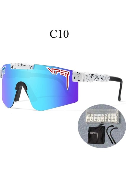 C10 Stili Pıt Vıper UV400 Bisiklet Bisiklet Gözlük Polarize Dış Mekan Güneş Gazları Bisiklet Gözlükleri Orijinal Kutusu ile Mtb Spor Gözlükleri (Yurt Dışından)