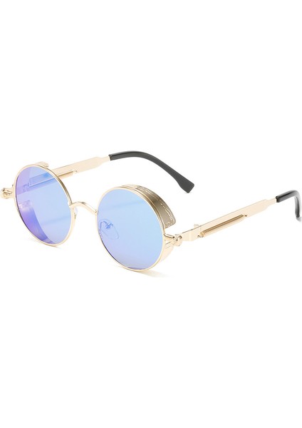 No.2 Tarzı Yuvarlak Metal Güneş Gözlüğü Steampunk Erkek Kadın Moda Gözlük Tasarımcısı Retro Avrupa ve Amerikan Punk Tarzı Güneş Gözlüğü (Yurt Dışından) fırsatları