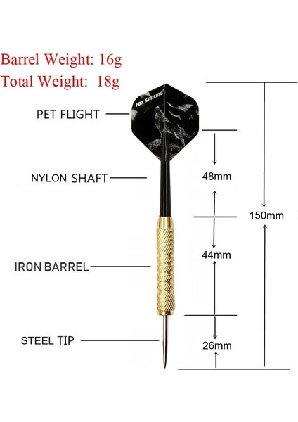 Altın 18G E Stili Fox Gülen G 22G Çelik Uçlu Dart Gümüş Altın Fıçı Güzel Uçuşlarla (Yurt Dışından) modelleri