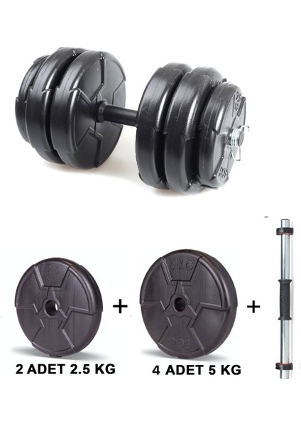 Spor 25 kg (1x 25 Kg) Dambıl Seti ve Ağırlık Seti Vücut Geliştirme Aleti