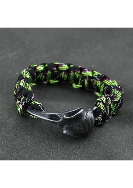 Stil 3 Uzunluk 19 cm Odin Karga Iskelet Bilezik Vikings Kartal Kafası Kolye Rune Boncuk Paracord Halat Iskandinav Korsanları Rune Valknut Muska Takı Hediye (Yurt Dışından)