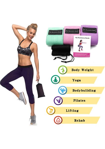 3 Adet ve Çanta Tarzı Satış Dayanıklı Kalça Çember Bandı Yoga Kaymaz Spor Salonu Fitness Lastik Bant Egzersizleri Örgülü Elastik Bant Kalça Kaldırma Direnç Bandı (Yurt Dışından) fırsatları