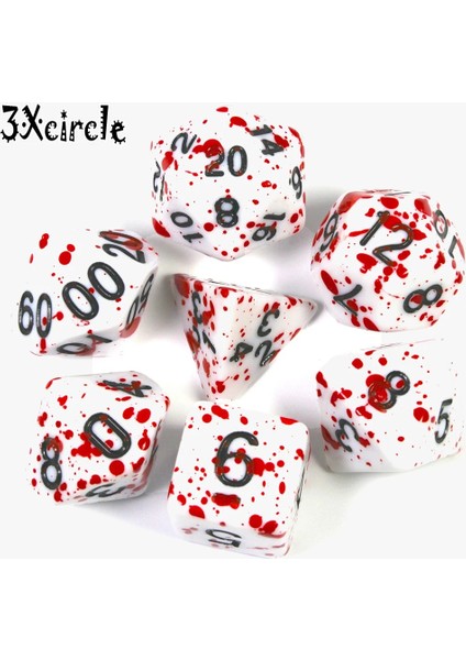 Kırmızı Stil Mürekkep Püskürtmeli ve Çokyüzlü Trpg Dnd Oyunu Opak D4-D20 Çok Taraflı Zar Aile Partisi Yetişkinler Için Komik Masa Zarları Oyunları (Yurt Dışından)