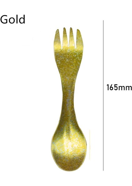 No.7 Tarzı 2 In1 Titanyum Tencere Taşınabilir Uzun Saplı Kaşık Çatal Edc Çevresel Ultralight Açık Kamp Araçları Aracı (Yurt Dışından)