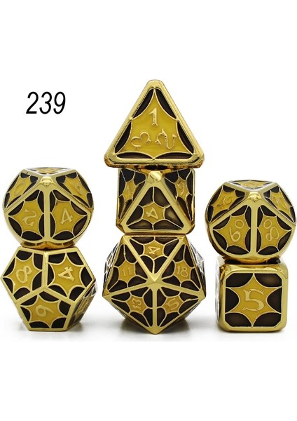 NO.239 Stili 2020 Yeni Dnd Metal Zar Rpg Mtg Zar Masa Üstü Rpg'ler Için Zar Kılıfı Dahil Oyun D4 D6 D8 D10 D% D12 D20 Set Çokyüzlü Zar (Yurt Dışından)