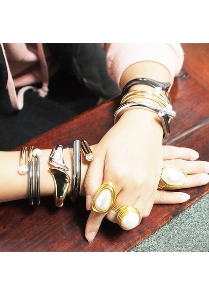 Gümüş Renk 750 Manilai Punk Alaşım Kristal Bilezik Bileklik Kadınlar Için Moda Tasarım Bildirimi Geometrik Manşet Bilezik Takı Karışık Renk (Yurt Dışından) indirimleri