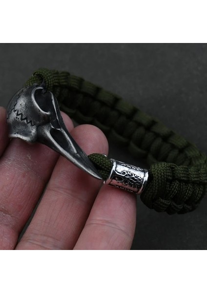 Ağaç 3 Uzunluk 23 cm Odin Karga Iskelet Bilezik Vikings Kartal Kafası Kolye Rune Boncuk Paracord Halat Iskandinav Korsanları Rune Valknut Muska Takı Hediye (Yurt Dışından)