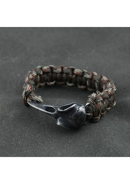 Stil 2 Uzunluk 23 cm Odin Karga Iskelet Bilezik Vikings Kartal Kafası Kolye Rune Boncuk Paracord Halat Iskandinav Korsanları Rune Valknut Muska Takı Hediye (Yurt Dışından)