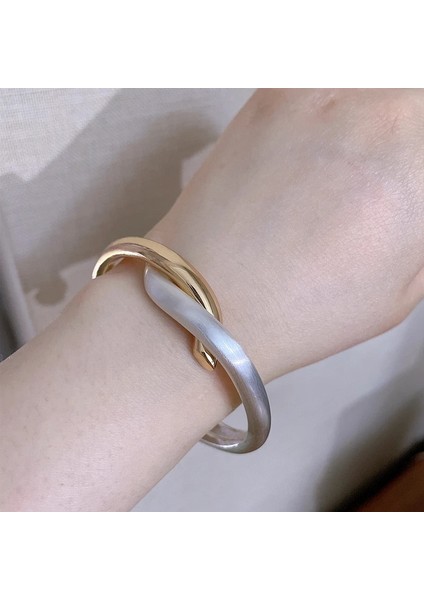 Çift Renk B 58-60MM Charm Karışık Renk Alaşım Manşet Bilezikler Kadınlar Için Yeni Moda Punk Metal Bileklik Bileklik Kadın Nişan Parti Takı Hediyeler (Yurt Dışından) modelleri