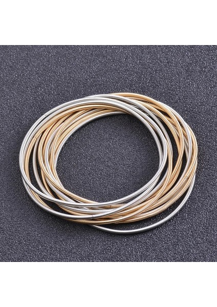 YB-335-SET 58-60MM Metal Takı Moda Klasik Nefis Unisex Hediye Mini Gitar Tel Kombinasyonu Karışık Renk Seti Bahar Geri Çekilebilir Bilezikler (Yurt Dışından)