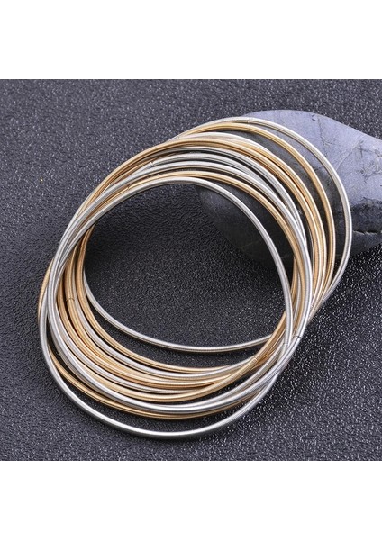 YB-335-SET 58-60MM Metal Takı Moda Klasik Nefis Unisex Hediye Mini Gitar Tel Kombinasyonu Karışık Renk Seti Bahar Geri Çekilebilir Bilezikler (Yurt Dışından)