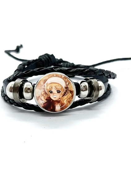 Stil 9 Anime Manga Şeker Desen Deri Bileklik Cam Kubbe Snap Düğmesi Bilezik ve Bilezikler Moda Kadın Erkek Takı (Yurt Dışından)