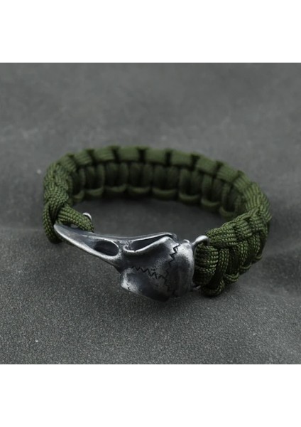 Stil 7 Uzunluk 21 cm Odin Karga Iskelet Bilezik Vikings Kartal Kafası Kolye Rune Boncuk Paracord Halat Iskandinav Korsanları Rune Valknut Muska Takı Hediye (Yurt Dışından)