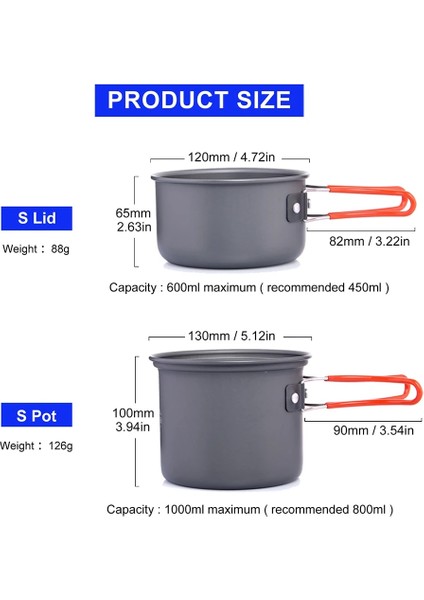 Küçük Tencere Seti 1 Stil Widesea Kamp Tencere Açık Pişirme Seti Sofra Turist Mutfak Kamp Pot Isı Değişim Ocak Seyahat Gereç Ekipmanları (Yurt Dışından) fırsatları