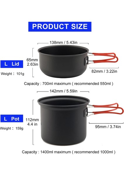 Küçük Tencere Seti 1 Stil Widesea Kamp Tencere Açık Pişirme Seti Sofra Turist Mutfak Kamp Pot Isı Değişim Ocak Seyahat Gereç Ekipmanları (Yurt Dışından) indirimleri