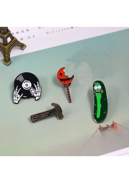 Dudaklar Punk Müzik Sevgilisi Dj Kafatası Emaye Pin Gitar Gotik Koyu Iskelet Broş Zor Zamanlar Mektup Yaka Iğneler Sırt Çantası Rozeti Takı Hediye (Yurt Dışından) modelleri