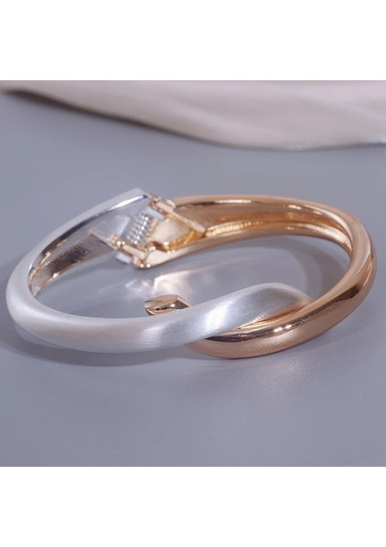 Çift Renk B 58-60MM Charm Karışık Renk Alaşım Manşet Bilezikler Kadınlar Için Yeni Moda Punk Metal Bileklik Bileklik Kadın Nişan Parti Takı Hediyeler (Yurt Dışından) fırsatları