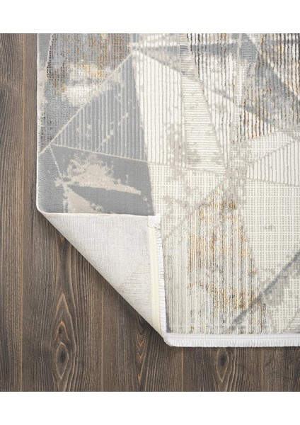 Sılva SL105A Krem Halı Geometrik Desen Antialerjik Pamuk Taban Salon Halısı Yatak Odası Mutfak Koridor fırsatları