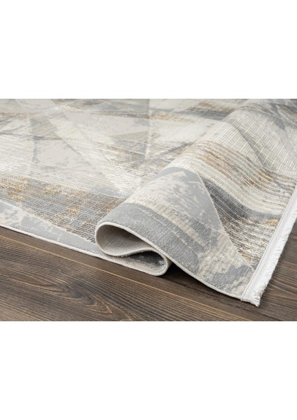 Sılva SL105A Krem Halı Geometrik Desen Antialerjik Pamuk Taban Salon Halısı Yatak Odası Mutfak Koridor indirimleri