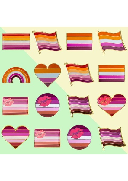 XY0847 Güneş Seti Rozeti Ruj Pin Gurur Bayrağı Broş Pride Kalp Şekilli Bayrak Yaka Pin Rozeti Hediye (Yurt Dışından) fiyatları