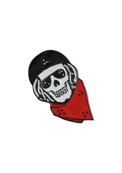 Serin Kafatası Punk Müzik Sevgilisi Dj Kafatası Emaye Pin Gitar Gotik Koyu Iskelet Broş Zor Zamanlar Mektup Yaka Iğneler Sırt Çantası Rozeti Takı Hediye (Yurt Dışından)