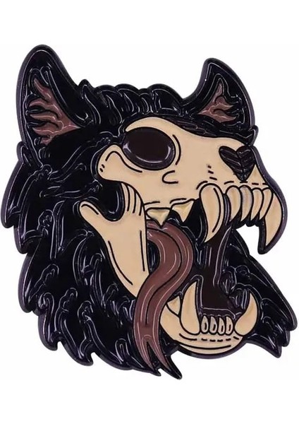 02 Hayvan Kafa Kafatasları Emaye Pin Tilki Kurt Karga Kedi Unicorn Geyik Kafatası Broş Iskelet Sanat Rozeti Dekorasyon Festivali Takı (Yurt Dışından)