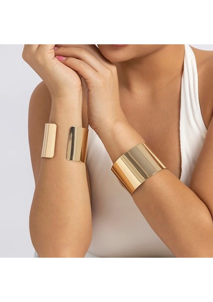 Parlak Gümüş 6 Abartılı Büyük Ağır Metal Parlak Açık Bilezik Kadın Punk Büyük C Şekli Çingene Geniş Manşet Kol Bandı Kol Bilezik Takı Steampunk (Yurt Dışından) fiyatları