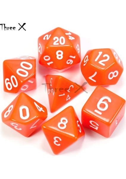 Turuncu Tarzı Sarı Colortop Dnd Lot Zar Seti D4, D6, D8, D10, D10%, D12, D20 Hediye Olarak Masa Oyunu Için Taşınabilir (Yurt Dışından)