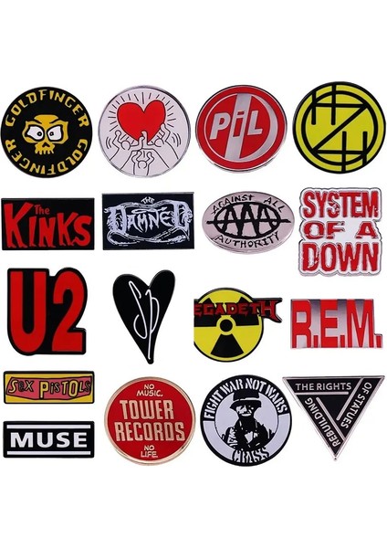 15 Rock Grubu Punk Tarzı Müzik Emaye Pimleri Ağır Metal Grubu Broş Rozeti Moda Takı Elbise Şapka Sırt Çantası Aksesuar Hediyeler (Yurt Dışından) fiyatları