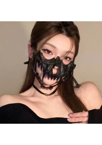 E Abartmak Benzersiz Kurt Iskelet Tilki Ejderha Hayvan Kemik Maskeleri Uzun Dişler Cosplay Dans Balo Y2K Takı Huanzhi Yeni (Yurt Dışından)
