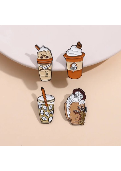 W8497 Iskelet Hayalet Kahve Fincanı Emaye Pimleri Uzay Gemisi Buz Kahve Ölüm Maskesi Broş Rozeti Trendy Punk Yaka Takı Cadılar Bayramı Hediye (Yurt Dışından) modelleri