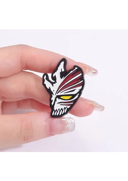 XZ9374 Japon Animesi Bleach Azrail Maskesi Broş Emaye Pin Özel Punk Iskelet Maskesi Rozeti Yaka Sırt Çantası Takı Hediyeler Fan Için (Yurt Dışından) modelleri