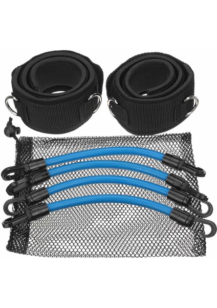 6 100 Lb Tarzı Bacak Direnç Bantları Tekvando Eğitmeni Çekme Halatı Koşu Hız Çeviklik Tren Egzersiz Atlama Eğitimi Lateks Elastik Bantlar Fitness (Yurt Dışından)