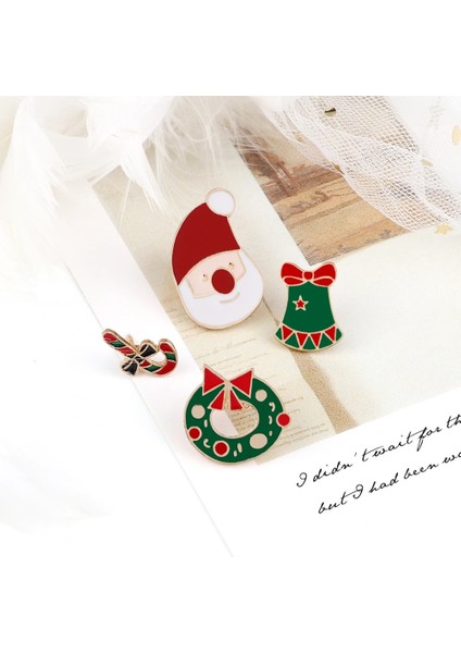 Şeker Yaratıcı Karikatür Noel Broşlar Iğneler Sevimli Noel Baba Ağacı Jingle Bells Çorap Donuts Şeker Emaye Pin Rozetleri Broş (Yurt Dışından) modelleri