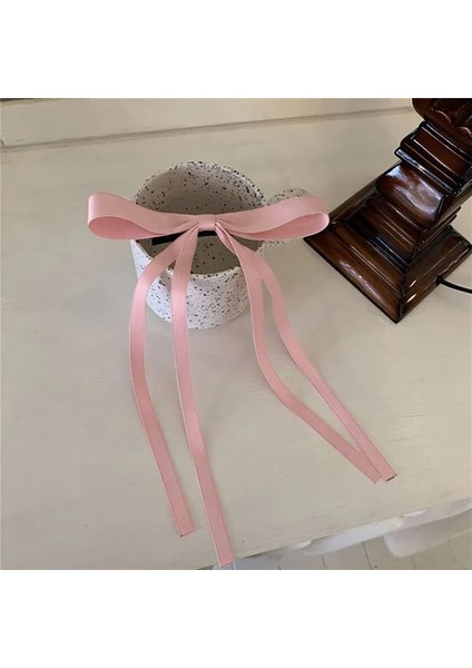 Pembe Şeker Büyük Şerit Ilmek Saç Klipleri Kadınlar Için Trendy Uzun Tokalar Tokalarım Kafa Bandı Kızlar Saç Aksesuarları Düğün Takı (Yurt Dışından)